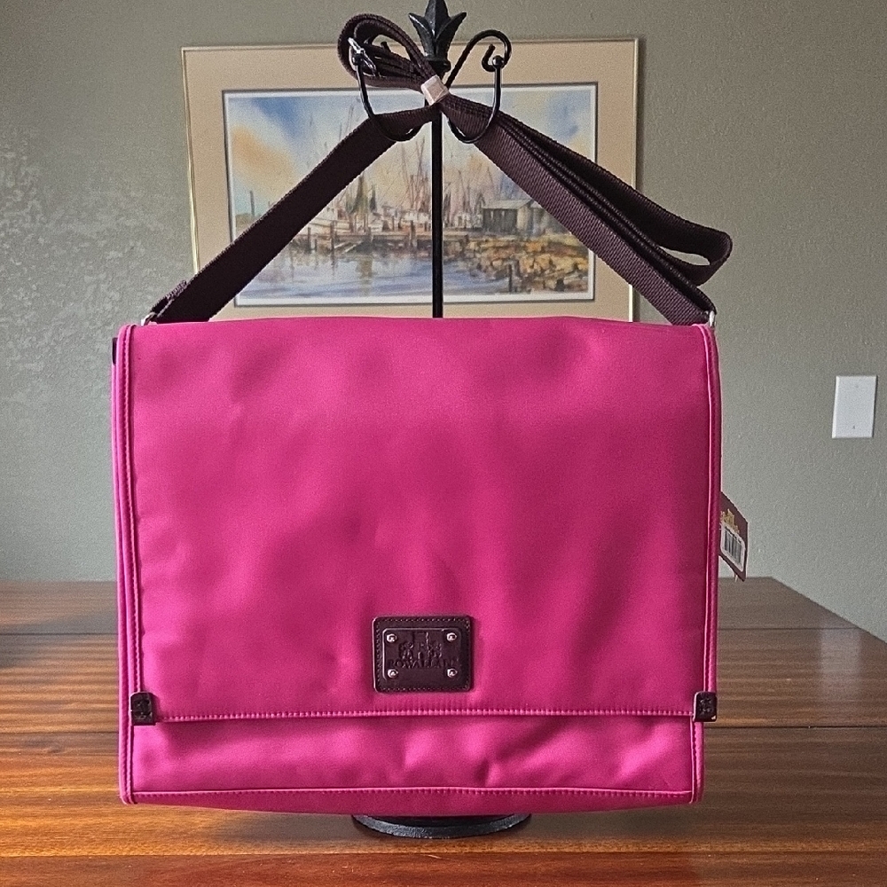 Rowallan of Scotland Laptop Messenger Bag Raspberry Pink
